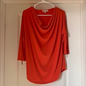 Michael Kors Orange Top with side gold zippers